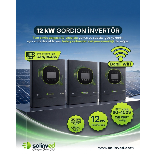 Yeni Solinved 12 kw Premium Offgrid Akıllı İnverter Gordion Serisi